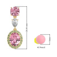 Three-Stone Dangle Halo Earrings