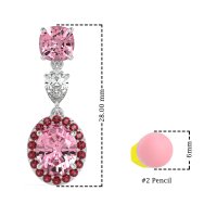 Three-Stone Dangle Halo Earrings