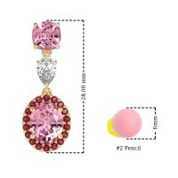 Three-Stone Dangle Halo Earrings