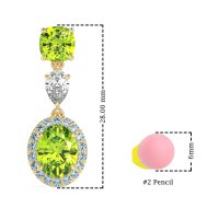 Three-Stone Dangle Halo Earrings