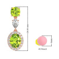 Three-Stone Dangle Halo Earrings