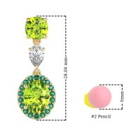 Three-Stone Dangle Halo Earrings