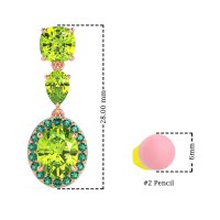 Three-Stone Dangle Halo Earrings