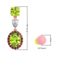 Three-Stone Dangle Halo Earrings