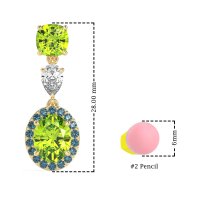 Three-Stone Dangle Halo Earrings