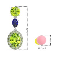 Three-Stone Dangle Halo Earrings