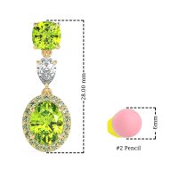 Three-Stone Dangle Halo Earrings