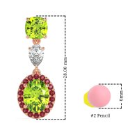 Three-Stone Dangle Halo Earrings