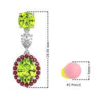 Three-Stone Dangle Halo Earrings