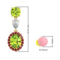 Three-Stone Dangle Halo Earrings