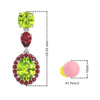 Three-Stone Dangle Halo Earrings