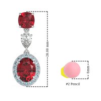 Three-Stone Dangle Halo Earrings