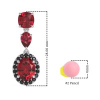 Three-Stone Dangle Halo Earrings