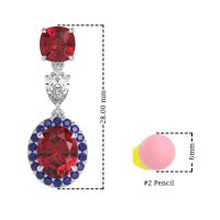 Three-Stone Dangle Halo Earrings