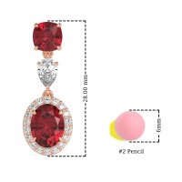 Three-Stone Dangle Halo Earrings