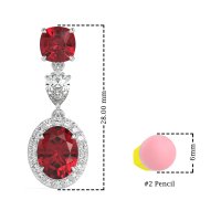 Three-Stone Dangle Halo Earrings
