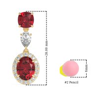 Three-Stone Dangle Halo Earrings