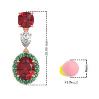 Three-Stone Dangle Halo Earrings