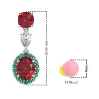 Three-Stone Dangle Halo Earrings