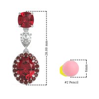 Three-Stone Dangle Halo Earrings