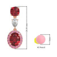 Three-Stone Dangle Halo Earrings