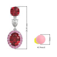 Three-Stone Dangle Halo Earrings