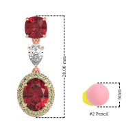 Three-Stone Dangle Halo Earrings