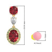 Three-Stone Dangle Halo Earrings