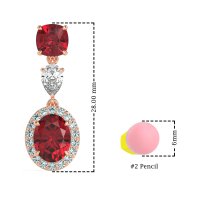 Three-Stone Dangle Halo Earrings