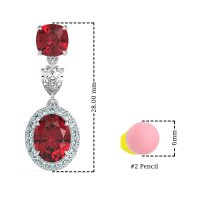 Three-Stone Dangle Halo Earrings