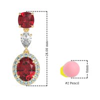 Three-Stone Dangle Halo Earrings