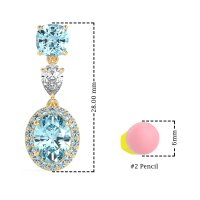 Three-Stone Dangle Halo Earrings