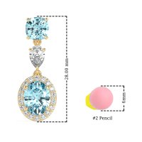 Three-Stone Dangle Halo Earrings