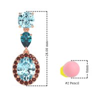 Three-Stone Dangle Halo Earrings