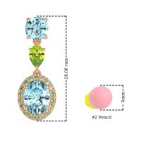 Three-Stone Dangle Halo Earrings