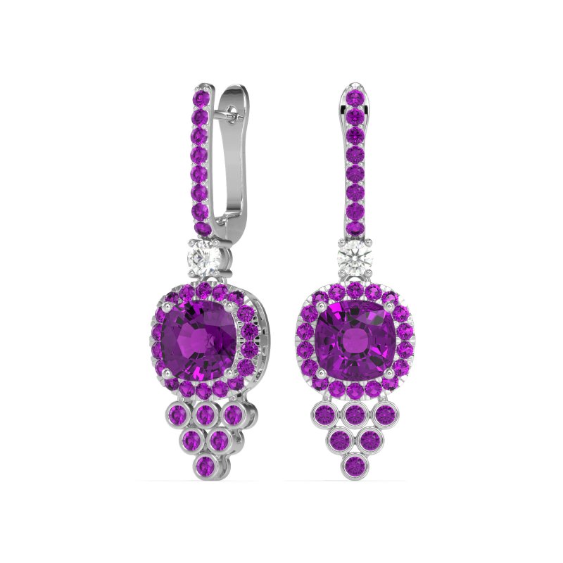 Art-Deco Dangling Halo Earrings