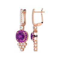 Art-Deco Dangling Halo Earrings