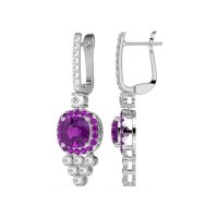 Art-Deco Dangling Halo Earrings