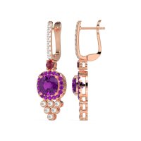Art-Deco Dangling Halo Earrings