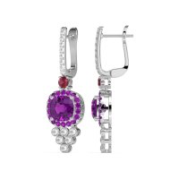 Art-Deco Dangling Halo Earrings
