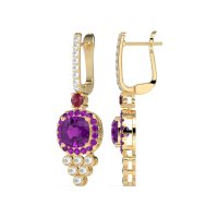 Art-Deco Dangling Halo Earrings