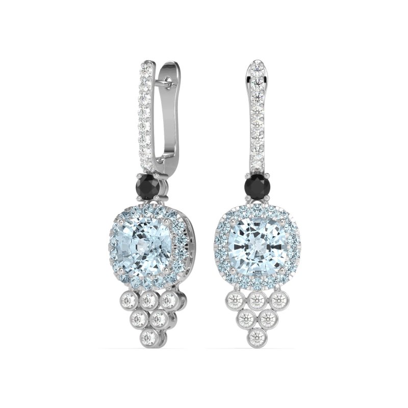 Art-Deco Dangling Halo Earrings