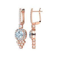 Art-Deco Dangling Halo Earrings