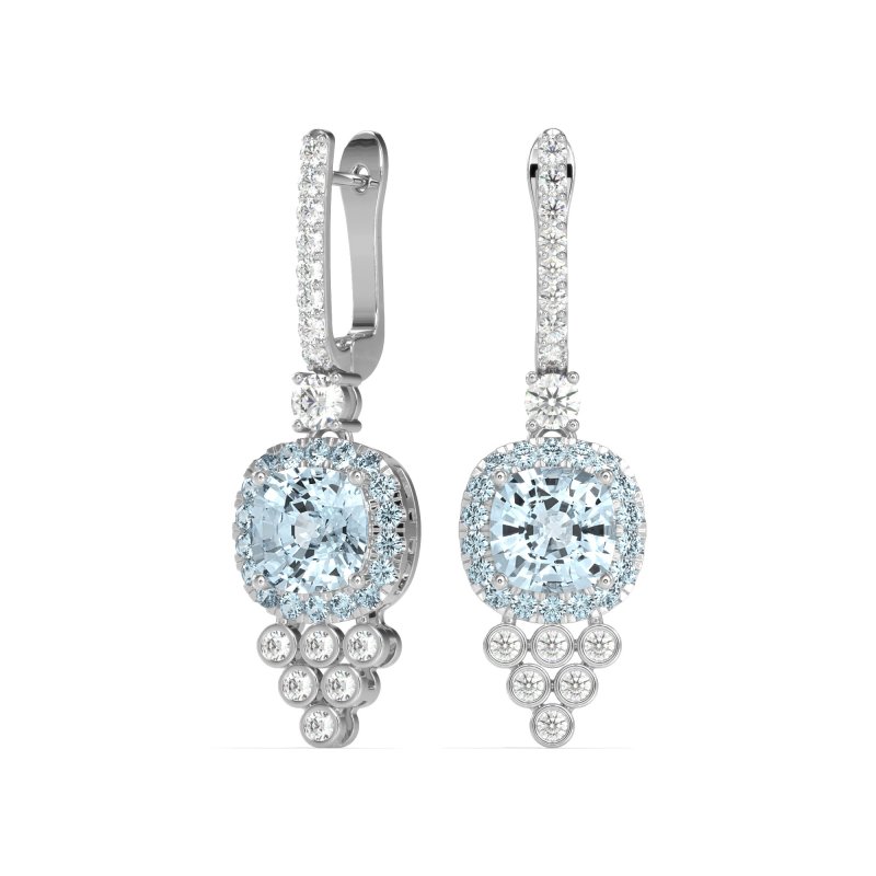 Art-Deco Dangling Halo Earrings
