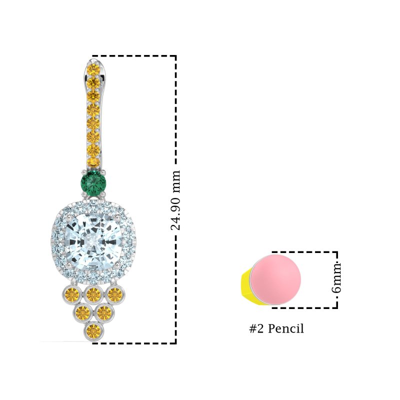 Art-Deco Dangling Halo Earrings