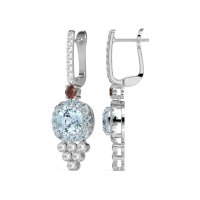 Art-Deco Dangling Halo Earrings