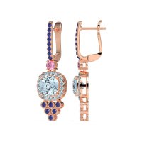 Art-Deco Dangling Halo Earrings