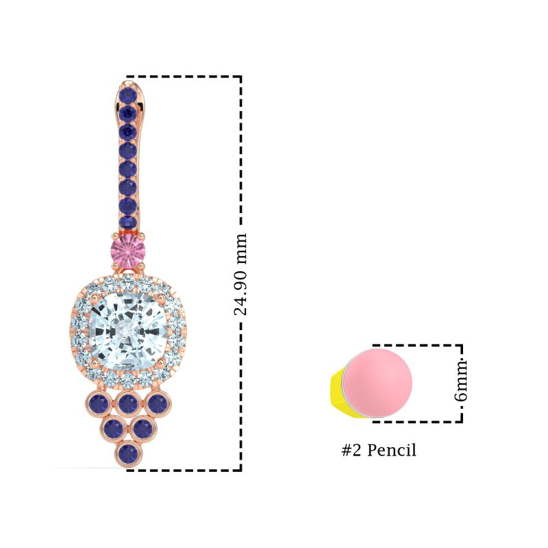 Art-Deco Dangling Halo Earrings