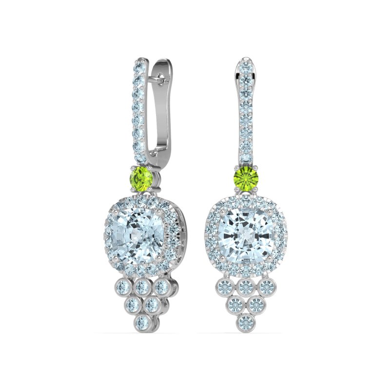 Art-Deco Dangling Halo Earrings