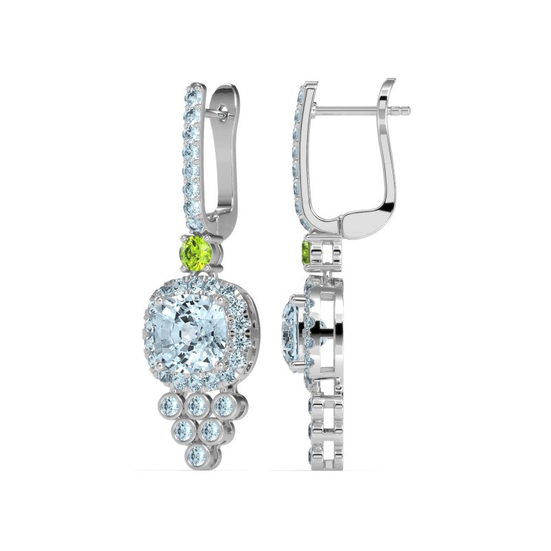 Art-Deco Dangling Halo Earrings
